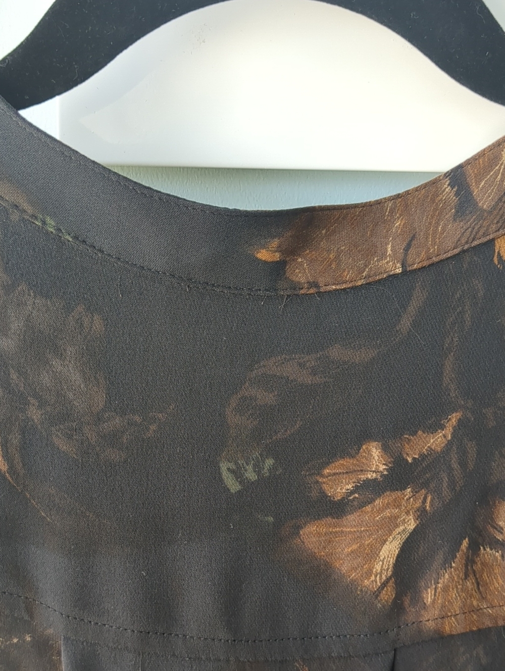Wilfred Black Long Sleeve Floral Tunic Dress with Brown Print - Picture 8 of 11